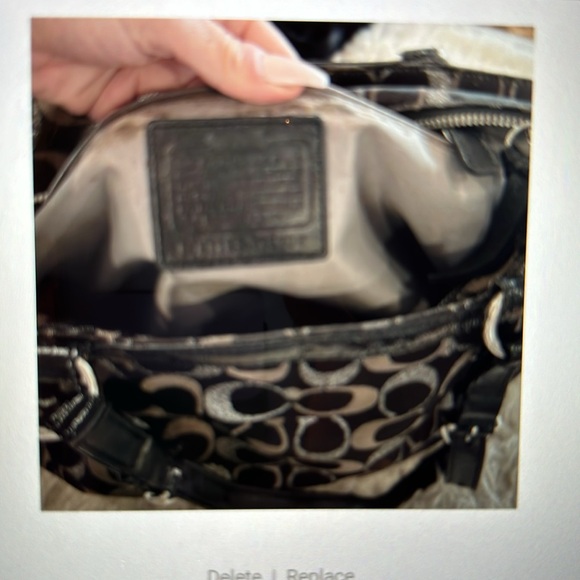 Coach SASSY Gallery Signature 3 Color Lurex Black Metallic Tote Bag - Picture 3 of 16